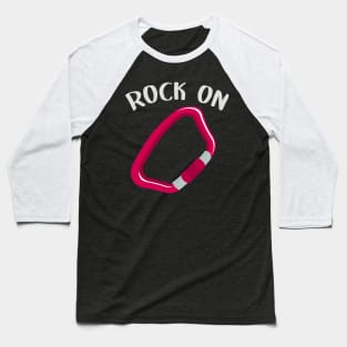 Rock on pink carabiner Baseball T-Shirt